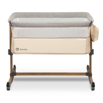 Patut Co-Sleeper cu balansare Leonie Beige Sand Lionelo la reducere