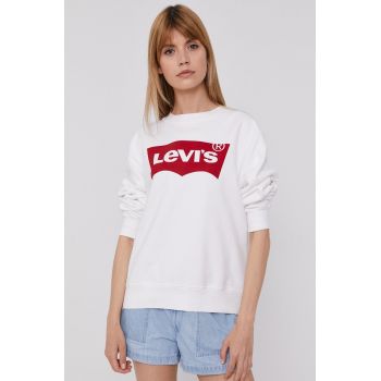 Levi's Bluză femei, culoarea alb, material neted