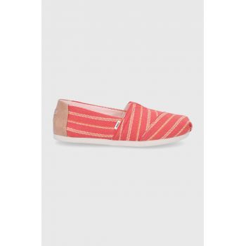 Toms Espadrile Alpargata culoarea rosu de firma originale