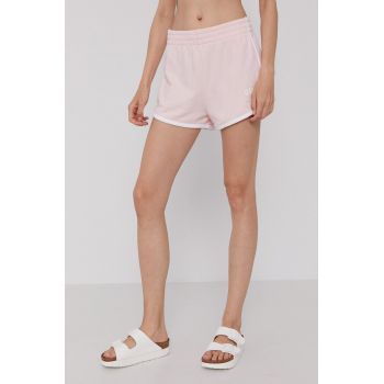 GAP Pantaloni scurți femei, culoarea roz, material neted, medium waist