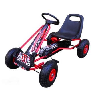 Kart cu pedale Gokart 3-7 ani roti gonflabile G1 R-Sport rosu de firma original