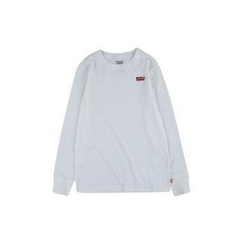 Levi's Longsleeve copii culoarea alb, material neted