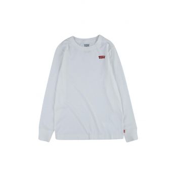 Levi's Longsleeve copii culoarea alb, material neted