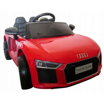 Masinuta electrica cu telecomanda, roti EVA si scaun piele Audi R8 R-Sport rosu la reducere