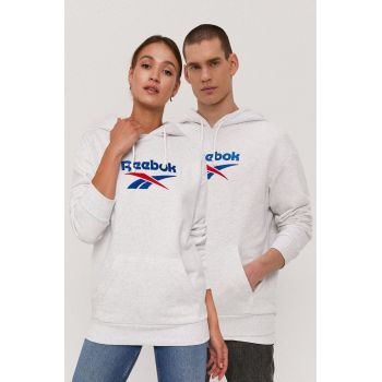 Reebok Classic Bluză GU3874 culoarea gri, cu imprimeu