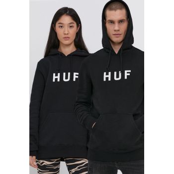 HUF Bluză culoarea negru, cu imprimeu