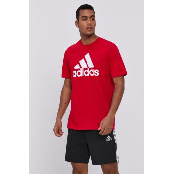 Adidas Tricou GK9124 bărbați, culoarea rosu, cu imprimeu