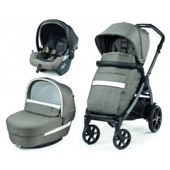 Carucior 3 in 1 Peg Perego Book, Lounge, 0 - 22 kg, City Grey, Gri   Alb