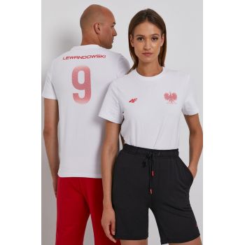 4F Tricou culoarea alb, cu imprimeu