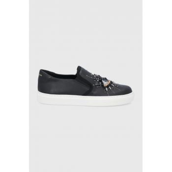 Kurt Geiger London Teniși de piele culoarea negru