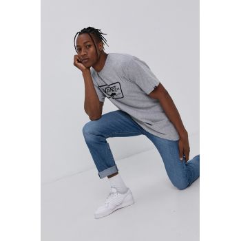 Vans tricou bărbați, culoarea gri, cu imprimeu VN000QN8ATJ1-HEATHER