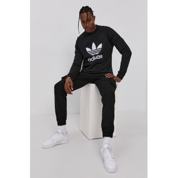 Adidas Originals hanorac de bumbac H06651 bărbați, culoarea negru, cu imprimeu H06651-BLK/WHT