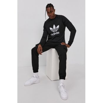 adidas Originals hanorac de bumbac H06651 bărbați, culoarea negru, cu imprimeu H06651-BLK/WHT ieftin