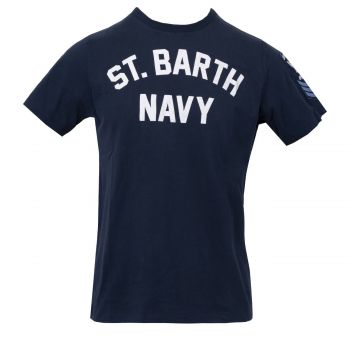 T-Shirt Men Cotton Classic Navy L