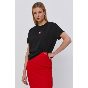 Tommy Jeans Tricou femei, culoarea negru