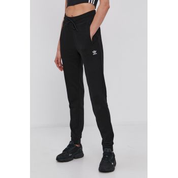 Adidas Originals Pantaloni H37878 femei, culoarea negru, material neted