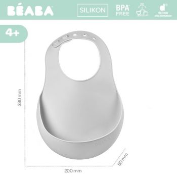 Set 2 bavete silicon Beaba Airy GreenLight Grey