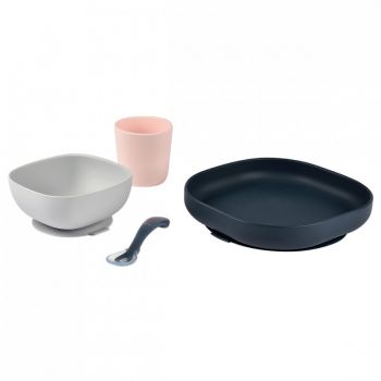 Set de masa silicon Beaba 4 piese Night Blue