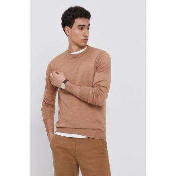 Emporio Armani pulover barbati, culoarea bej, light de firma original