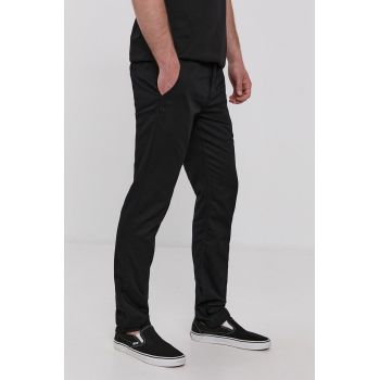 Vans pantaloni bărbați, culoarea negru, mulat VN0A5FJ7BLK1-Black ieftini