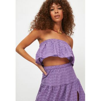 Set de fusta midi si bluza bandeau