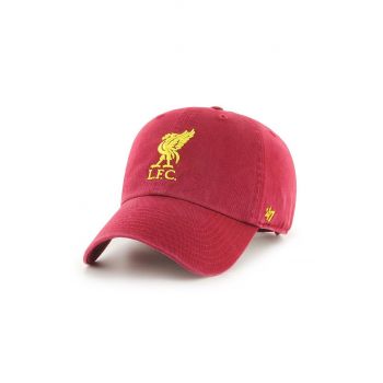 47brand șapcă EPL Liverpool culoarea roșu, cu imprimeu