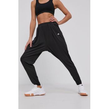 Adidas Performance Pantaloni GT3007 femei, culoarea negru, material neted