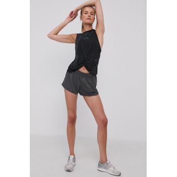 Adidas Performance Pantaloni scurți femei, culoarea gri, material neted, high waist