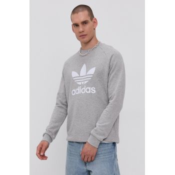 adidas Originals hanorac de bumbac H06650 bărbați, culoarea gri, melanj H06650-MGREYH/WHT