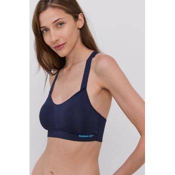 Reebok Sutien sport F9591 culoarea albastru marin, material neted