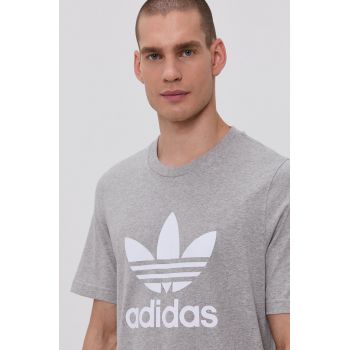 Adidas Originals tricou din bumbac H06643 culoarea gri, melanj H06643-MGREY/WHT