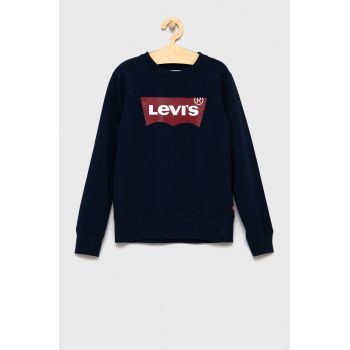 Levi's Bluză copii culoarea albastru marin, cu imprimeu ieftin