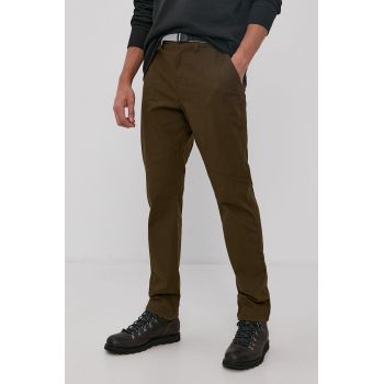 Columbia Pantaloni bărbați, culoarea verde, model drept