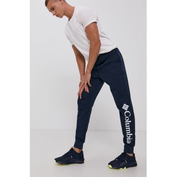 Columbia pantaloni CSC Logo bărbați, culoarea bleumarin, material uni 1911601