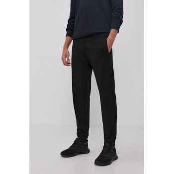 Emporio Armani pantaloni barbati, culoarea negru, drept de firma originali