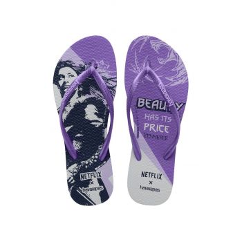 Havaianas Șlapi femei, culoarea albastru marin, cu toc plat