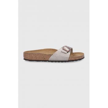 Birkenstock slapi de piele Madrid femei, culoarea auriu, 1020632