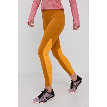 Reebok Colanți GU3278 femei, culoarea portocaliu, material neted ieftini