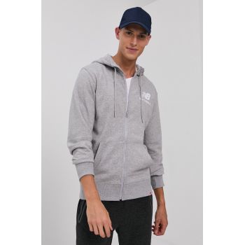 New Balance Bluză MJ03558AG bărbați, culoarea gri, cu imprimeu