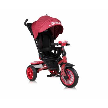Tricicleta multifunctionala 4 in 1 Speedy Air scaun rotativ Red Black la reducere