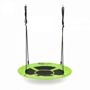 Leagan pentru copii rotund tip cuib de barza suspendat 100 cm Ecotoys MIR6001 verde de firma original