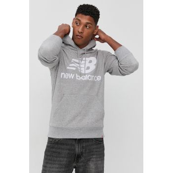 New Balance Bluză MT03558AG bărbați, culoarea gri, melanj
