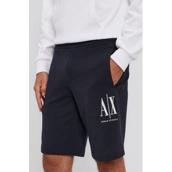 Armani Exchange Pantaloni scurți bărbați, culoarea albastru marin