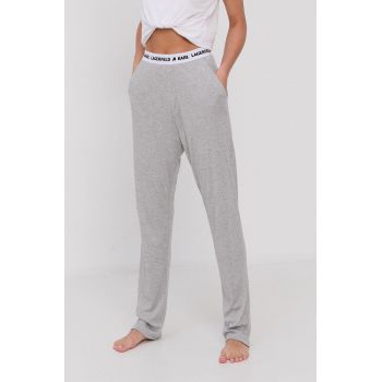 Karl Lagerfeld Pantaloni de pijama femei, culoarea gri de firma originale