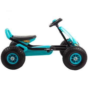 Kart cu pedale si roti gonflabile Driver Kidscare albastru
