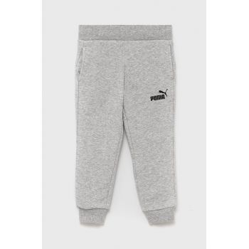 Puma Pantaloni copii culoarea gri, cu imprimeu