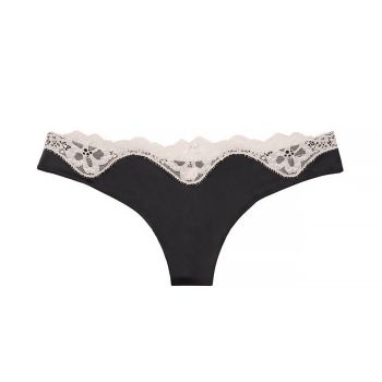 Satin & Lace Thong Panty XS