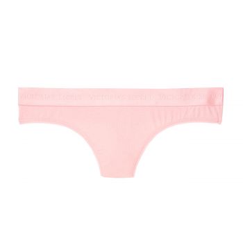 Stretch Cotton Logo Thong Panty L