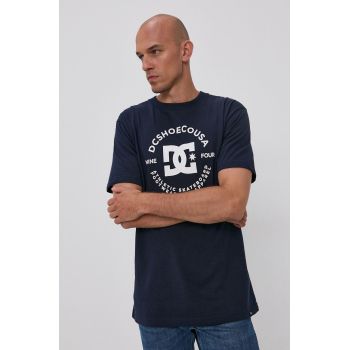 Dc Tricou din bumbac culoarea albastru marin, cu imprimeu de firma original