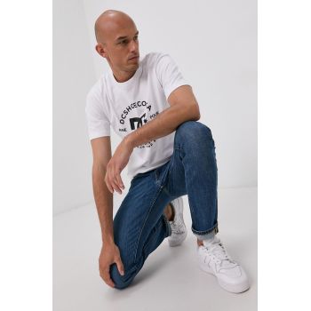 Dc Tricou din bumbac culoarea alb, cu imprimeu ieftin